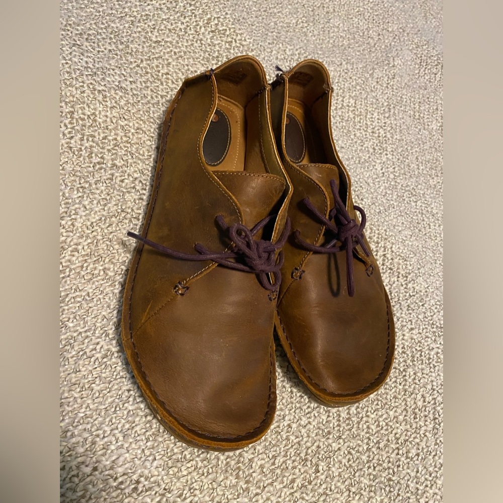 Clarks Artisan Janey Mae Women's Size 11 Brown Leather Oxford Minimalist Casual
